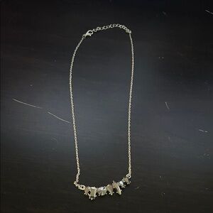 Chic Silver Necklace with Crystal Accents